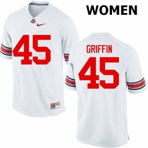 NCAA Ohio State Buckeyes Women's #45 Archie Griffin White Nike Football College Jersey RNQ4045VS